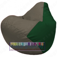 Бескаркасное кресло мешок Груша Г2.3-1701 (серый, зелёный)